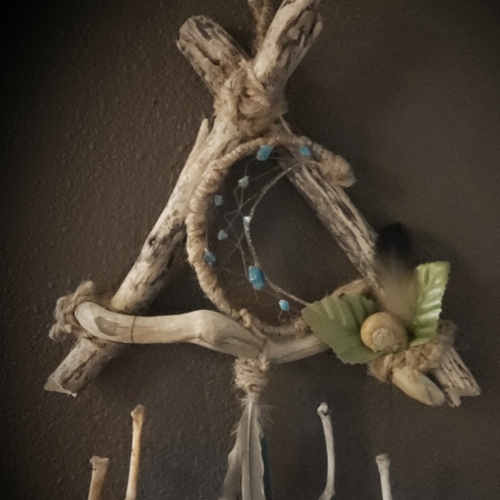 Bobcat bone dream catcher